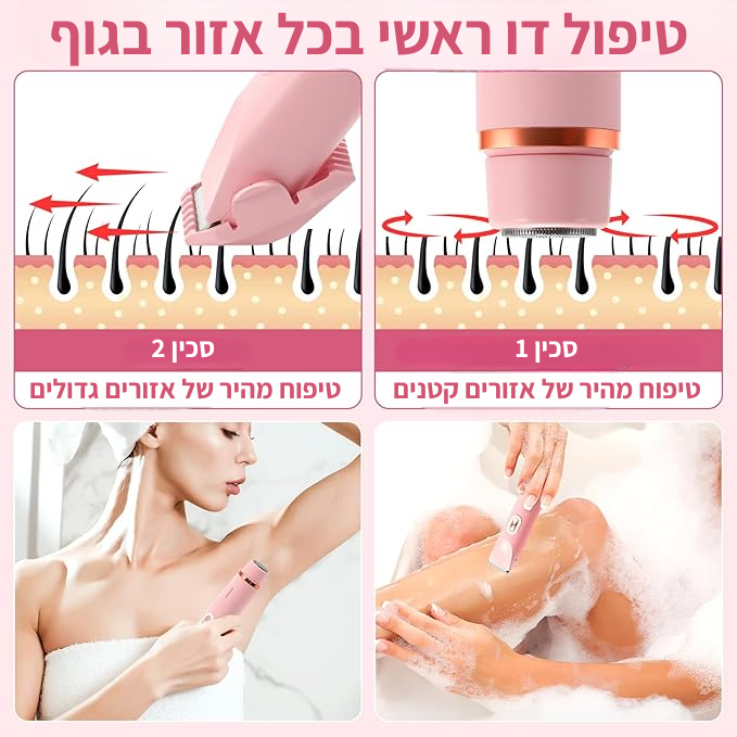 SilkDuo-סכין גילוח דו־ראשית לפנים ולגוף