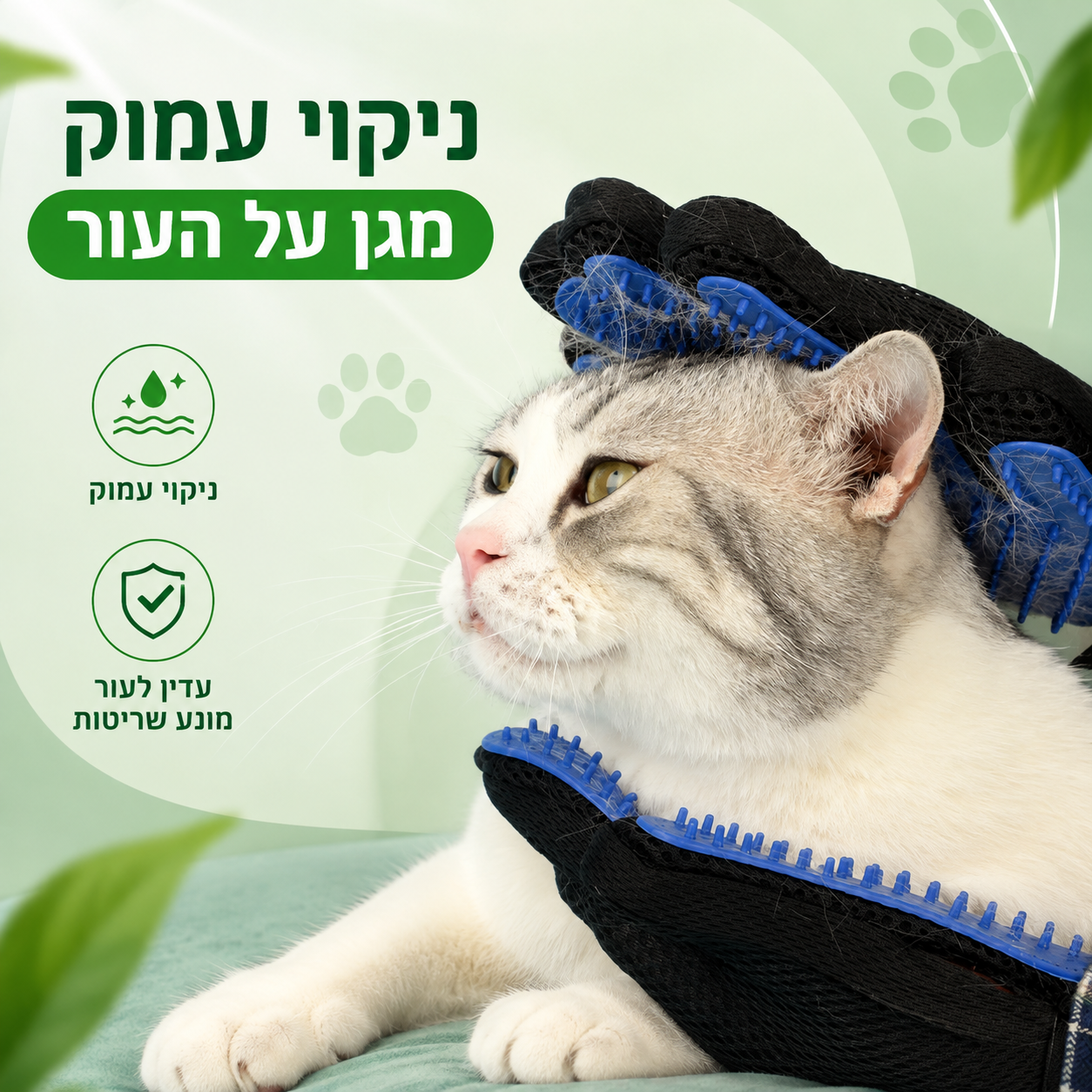 כפפת טיפוח להסרת פרווה