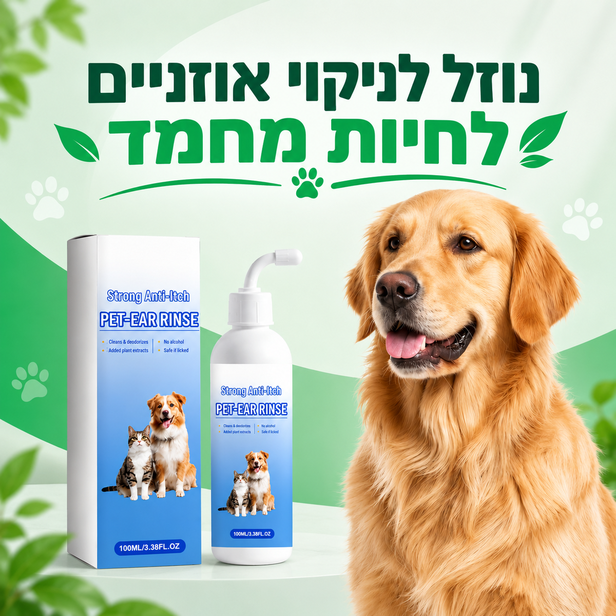 נוזל לניקוי אוזניים לחיות מחמד